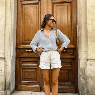 Short de alfaiataria e camisa