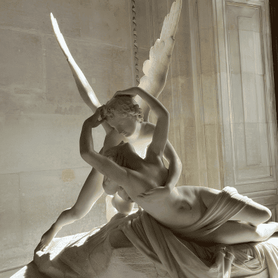 Psiquê Reanimada por um Beijo do Amor, de Antonio Canova, no Louvre