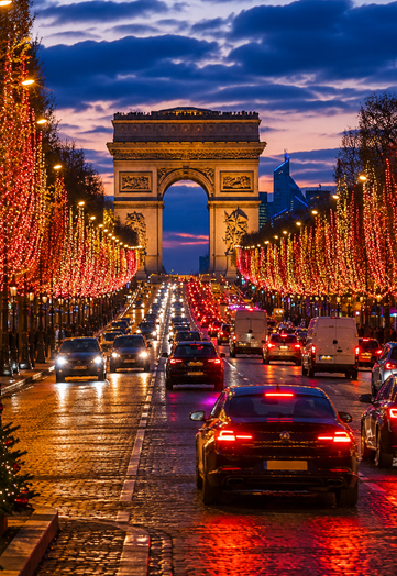 Natal em Paris com luzes e decoração especial