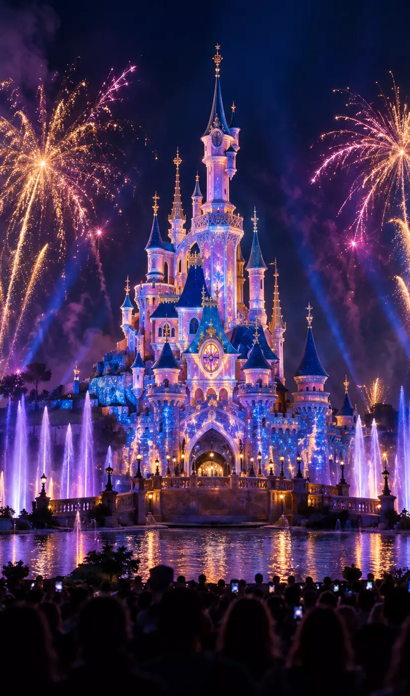 Show e desfile com personagens na Disneyland Paris