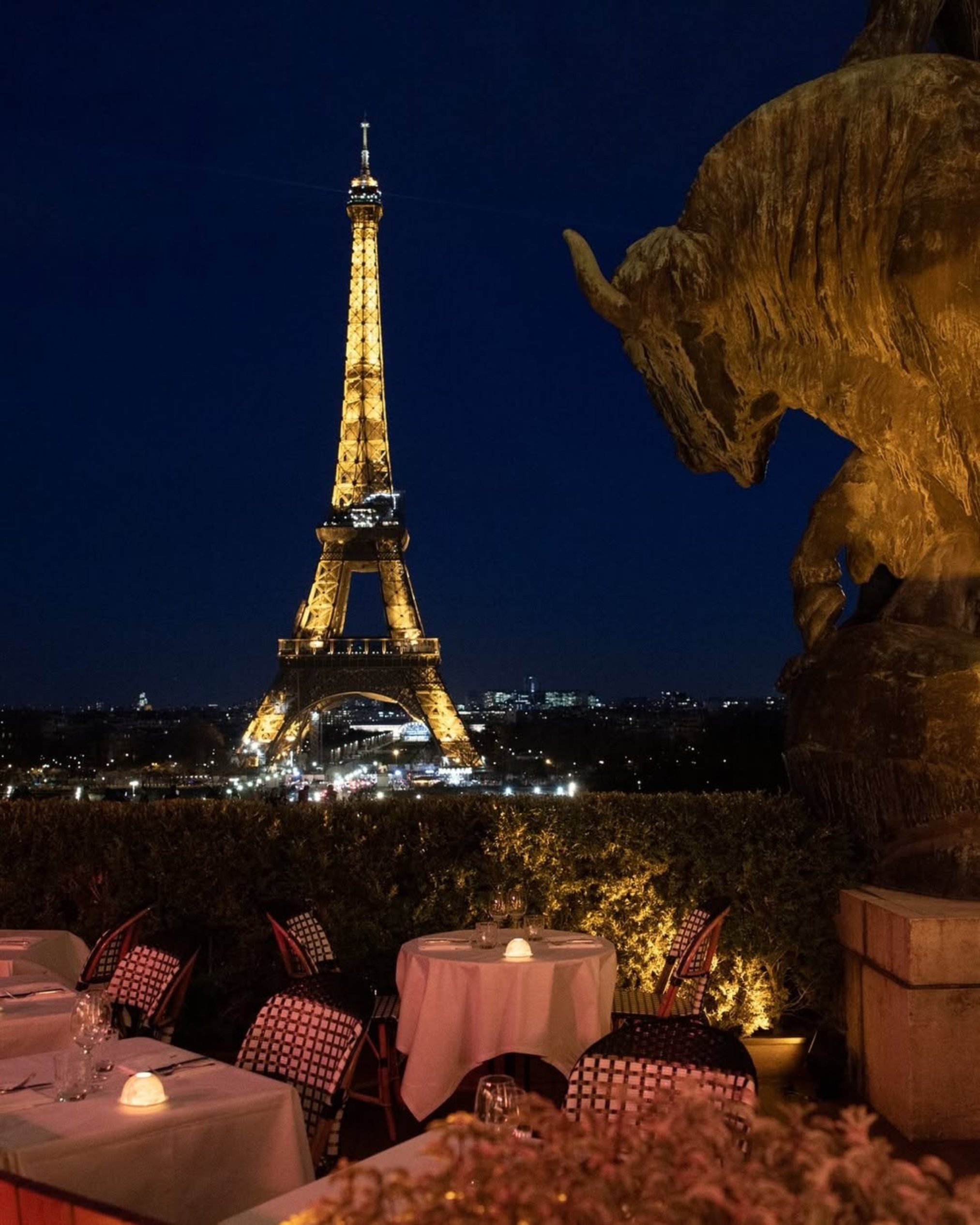 Café de l'Homme vista Torre Eiffel