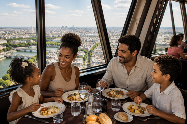 Torre Eiffel com crianças