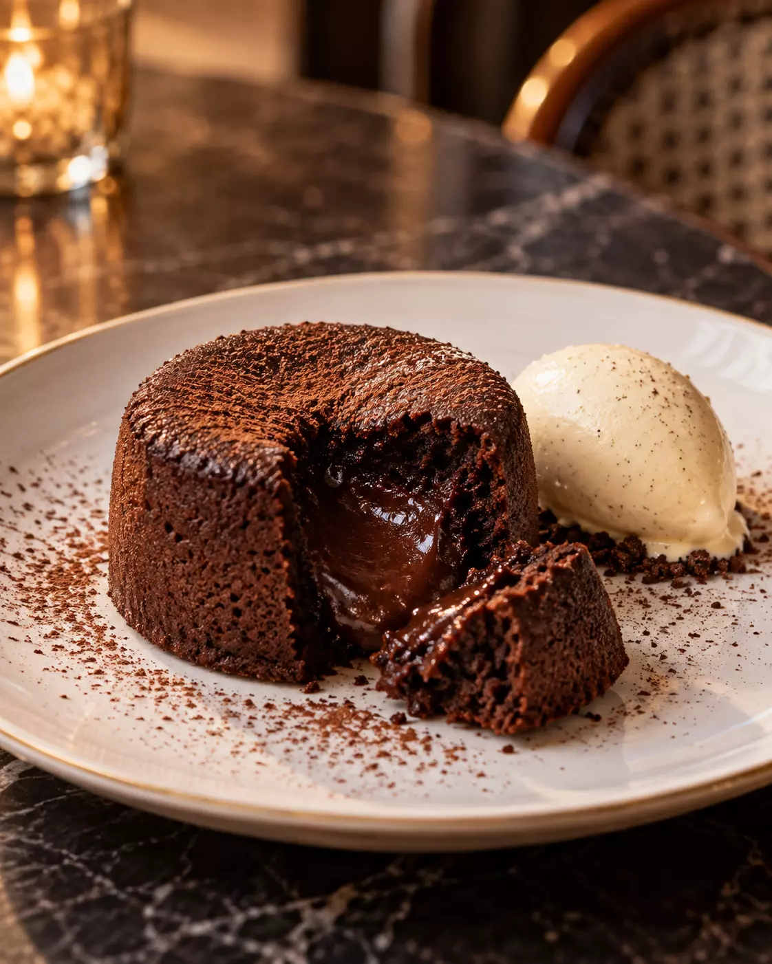 Moelleux au chocolat com interior cremoso