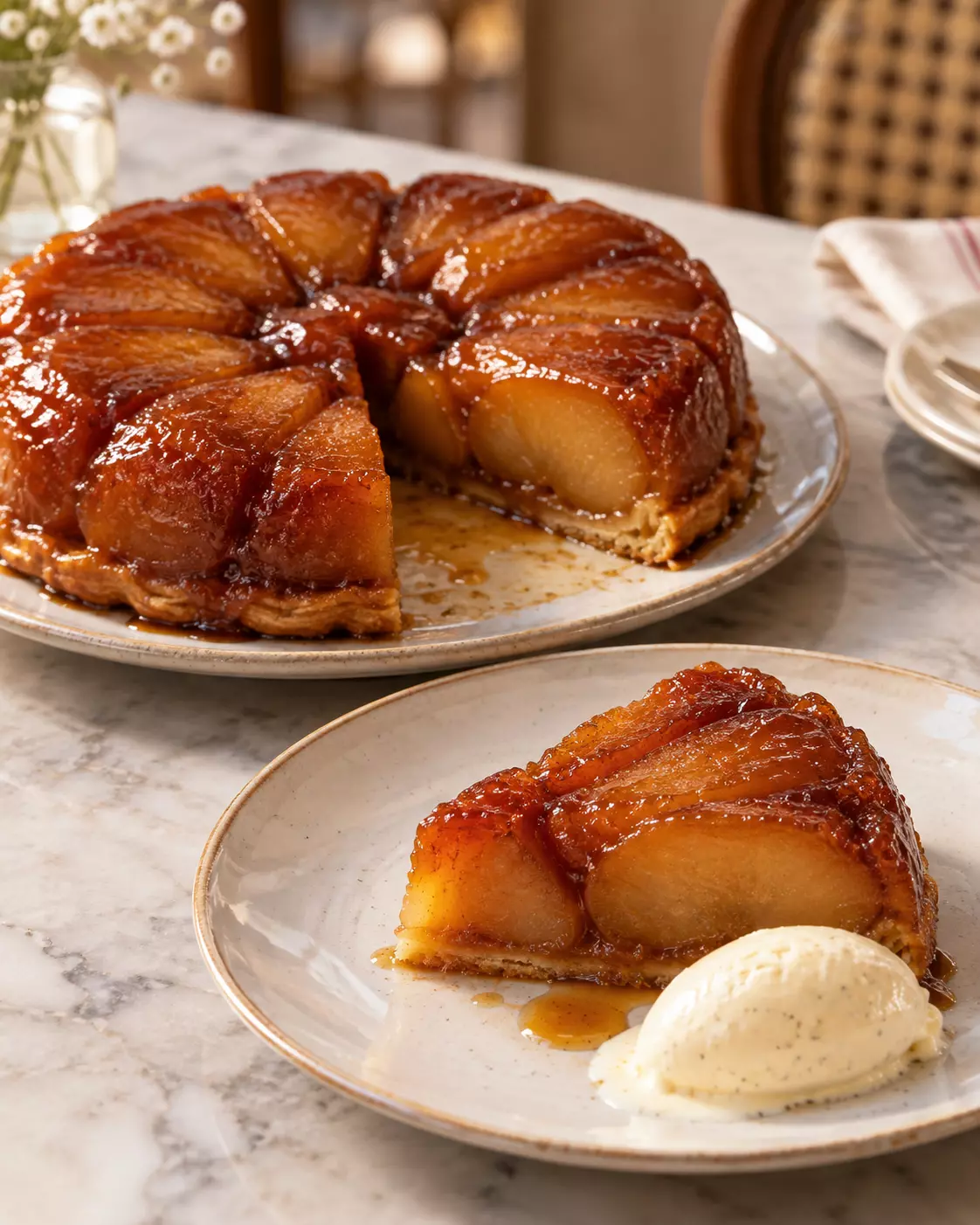 Tarte Tatin francesa com maçãs caramelizadas
