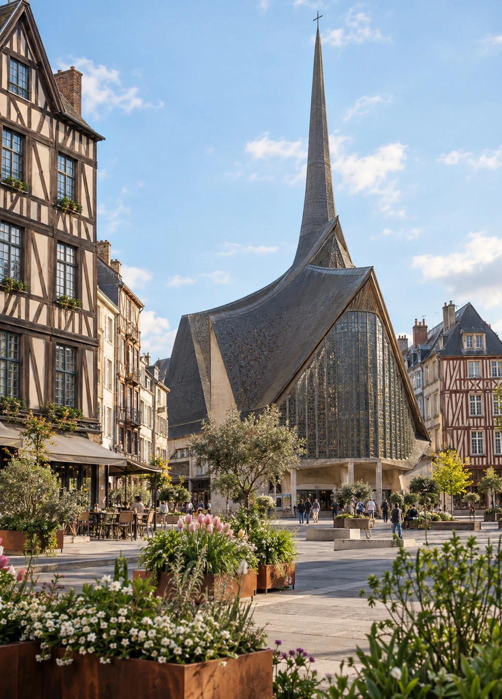 Place du Vieux-Marché e Igreja de Santa Joana d’Arc em Rouen